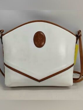 Gorgeous Vintage YSL White and Brown Leather Women's Shoulder Bag